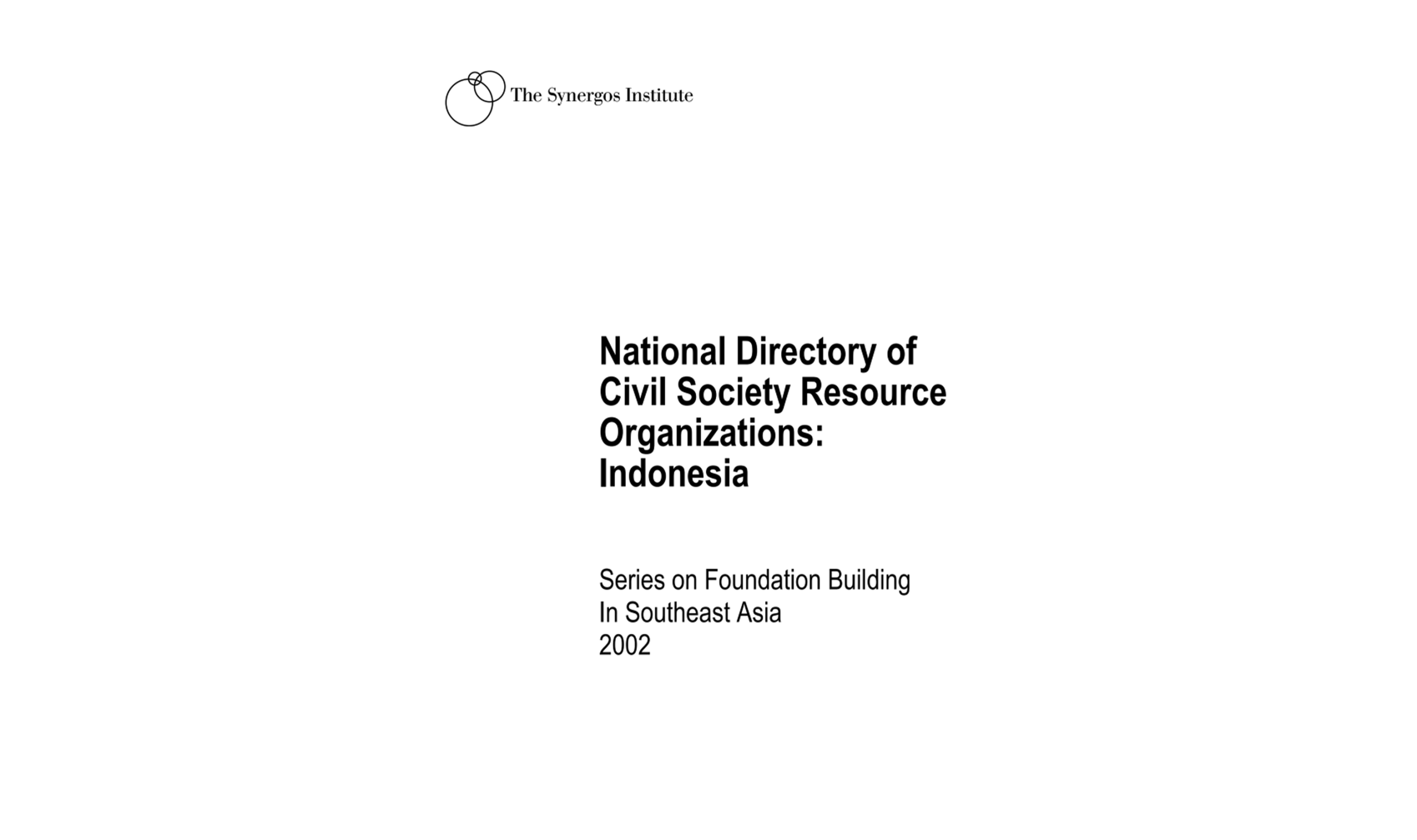 National Directory of Civil Society Resource Organizations: Indonesia • CEA